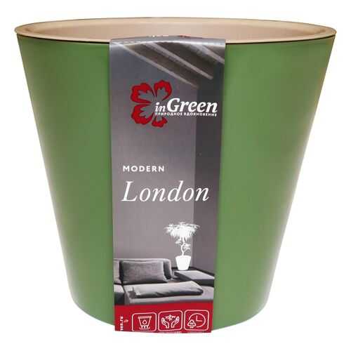 Горшок для цветов INGREEN London 16х14,5х16см, 1,6 л оливковый в Gipfel