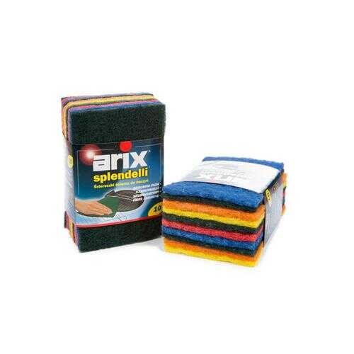 Губка для посуды Arix абразивная цветная 10х15 см 10 шт в Gipfel