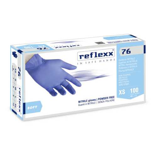 Резиновые перчатки, нитриловые, синие, Reflexx R76-M. 3,5 гр. Толщина 0,07 мм. в Gipfel