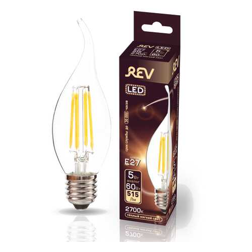 Лампа светодиодная REV FILAMENT FC37 E27 5W, 2700K, DECO Premium в Gipfel
