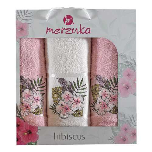 Набор полотенец Oran Merzuka hibiscus белый, розовый в Gipfel